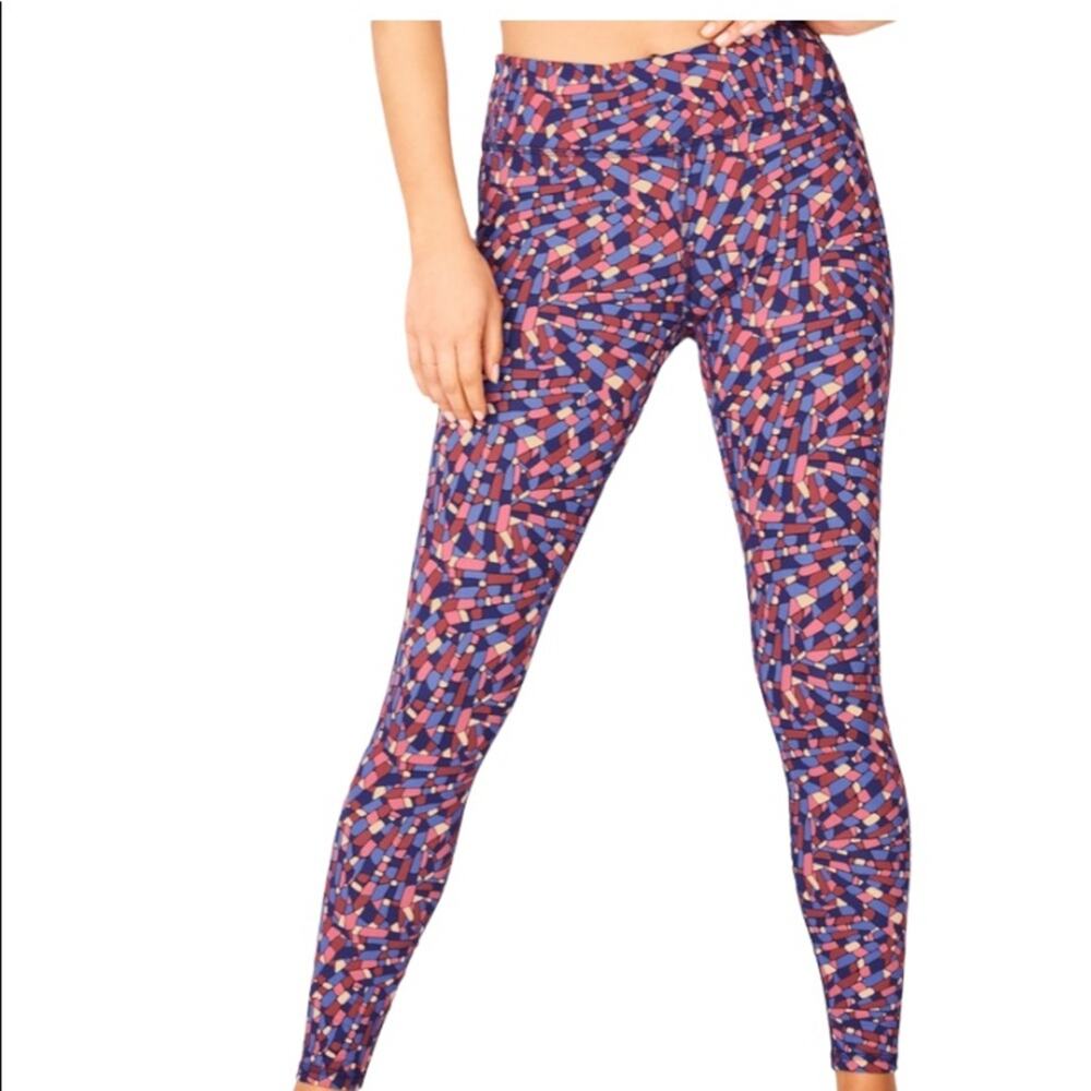 Fabletics define‎ bright printed power-hold mid rise leggings Size Medium